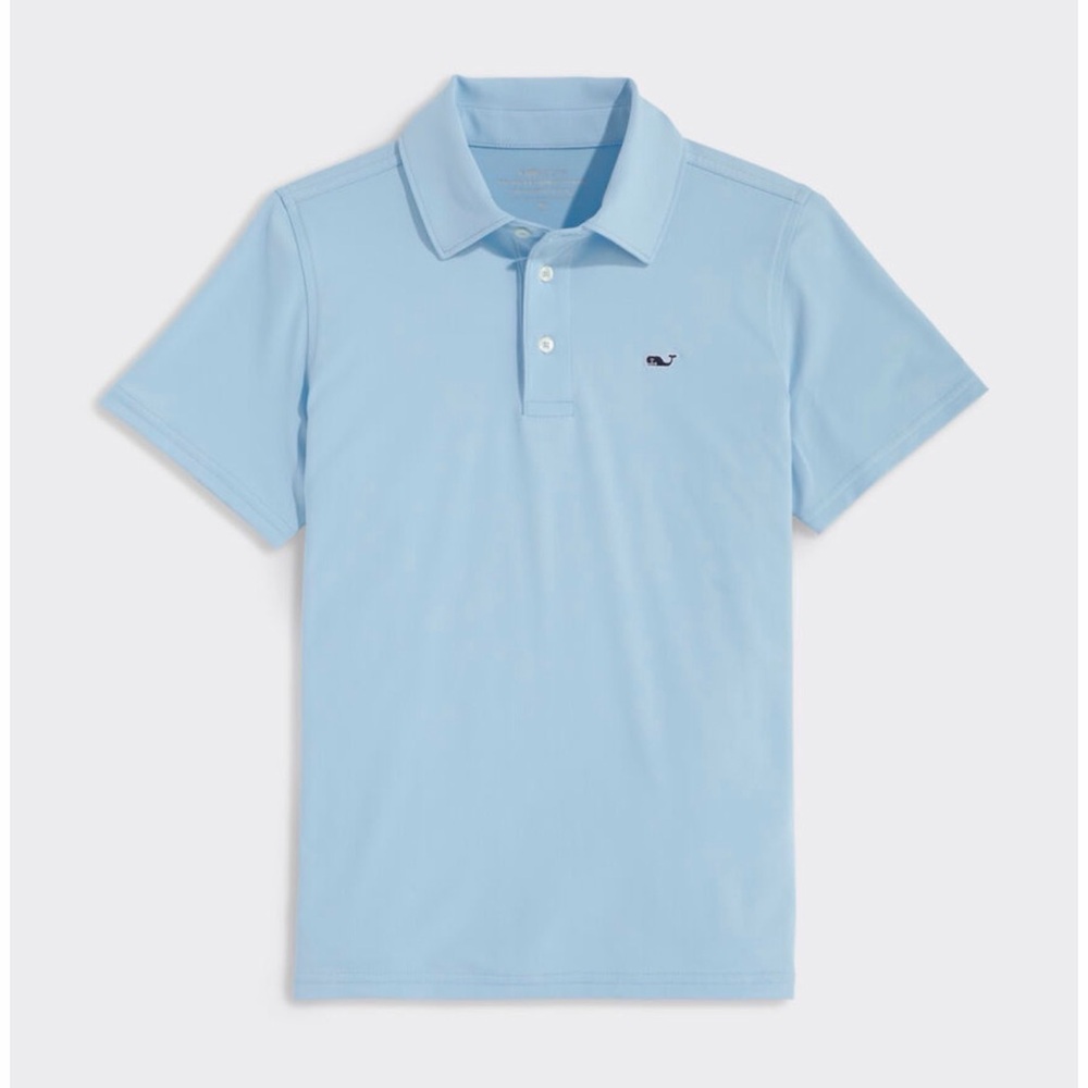 Vineyard Vines Large Boys' Heather Light Blue Polo
